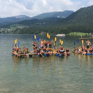 Floßbau am Hallstättersee